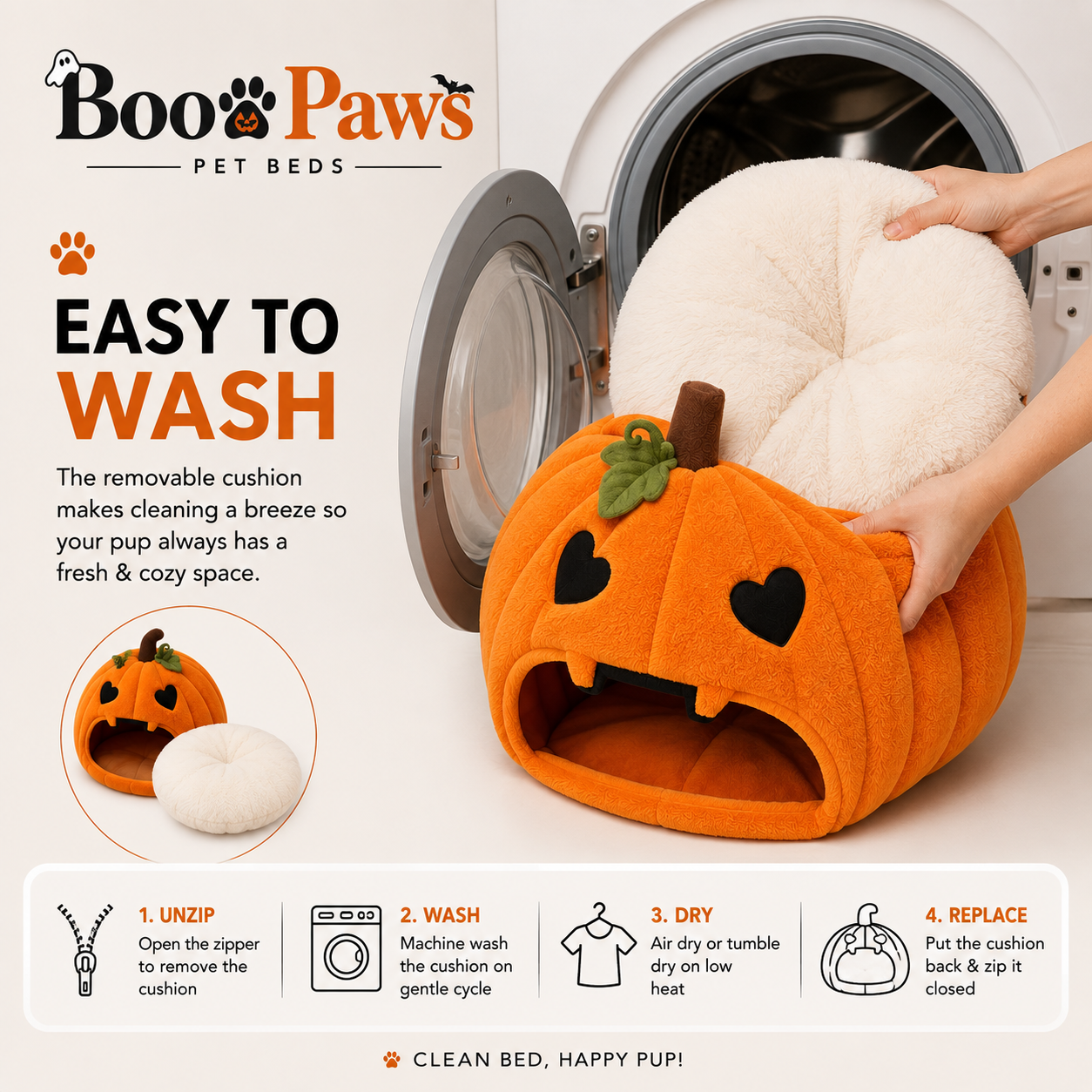 1Pc "Halloween Style" Pumkin Dog Bed